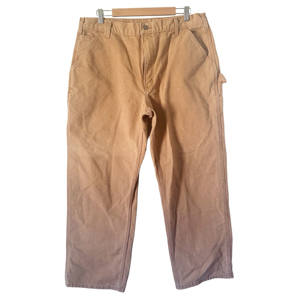 Carhartt Loose Fit Washed Duck Dungarees Utility Work Pant B11 Brown 38 x 30 - Picture 2 of 12